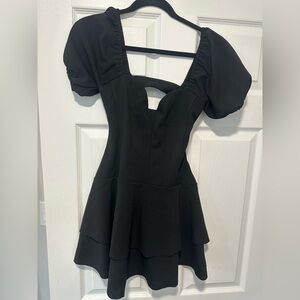 Revolve black mini dress open back